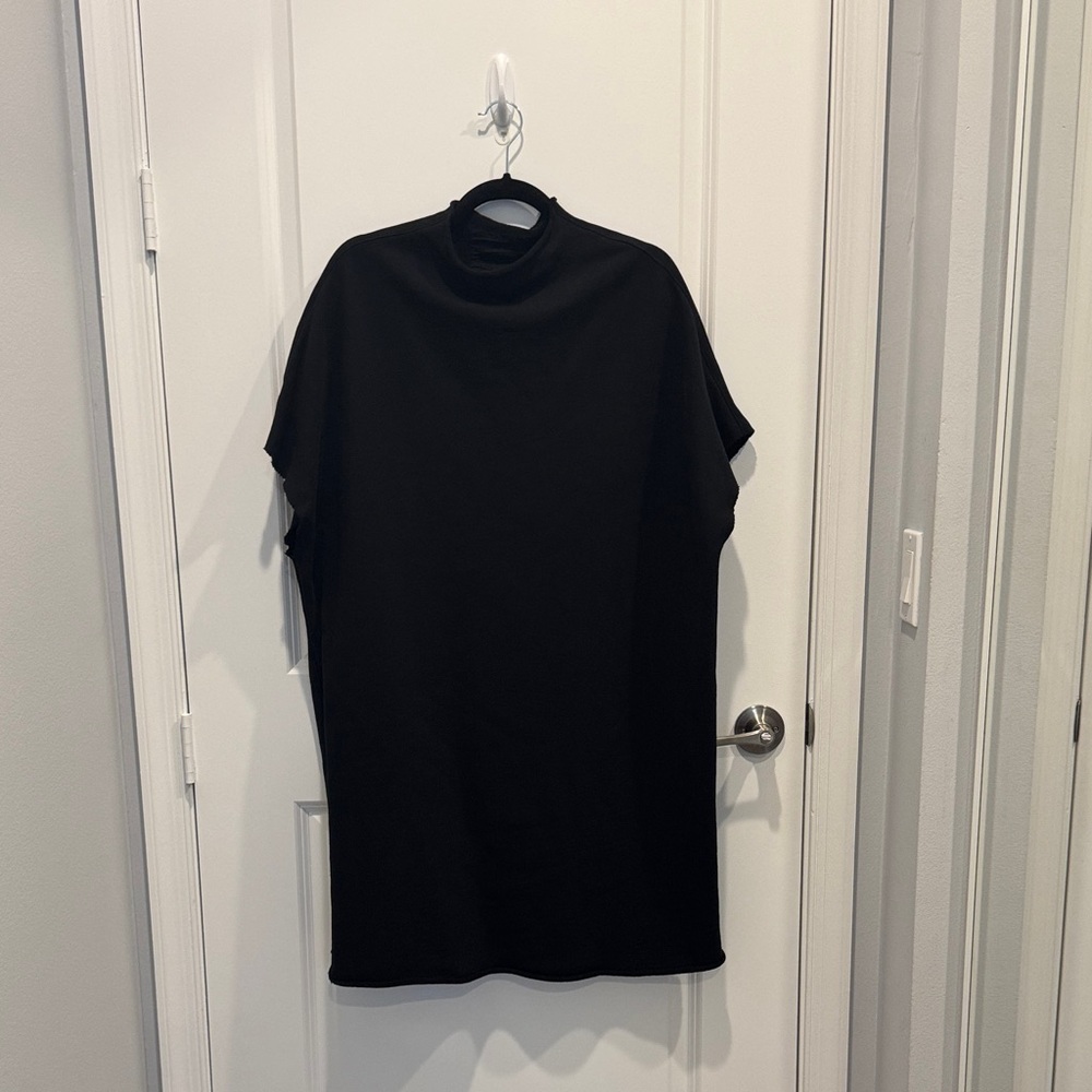 Frank and Eileen Mock Neck Dress with cutoff sleeve detail